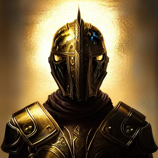 Image similar to unknown The Elder Scrolls VI character portrait, partially clothed in metal-plated battle armor, atmospheric lighting, painted, intricate, volumetric lighting, beautiful, golden hour, sharp focus, ultra detailed, by Leesha Hannigan, Ross Tran, Thierry Doizon, Kai Carpenter,Ignacio Fernández Ríos