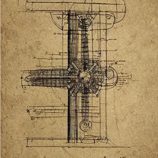 Prompt: Da vinci's detailed drawing of a blueprint for the newest iphone