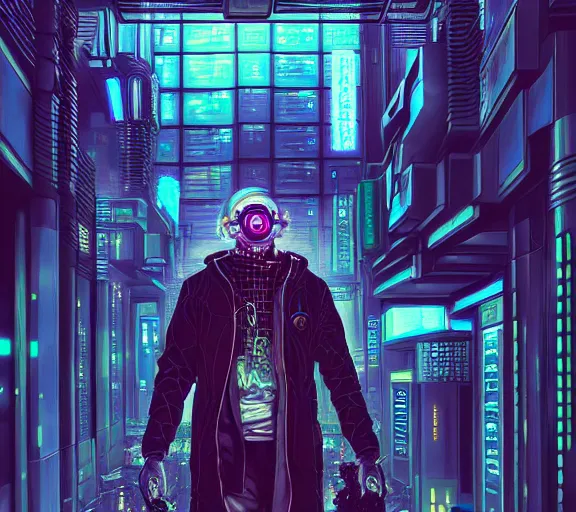 Prompt: a portrait of a cyberpunk netrunner, very very coherent painting, street level neo-Tokyo, in the style of Gustave Doré, 4k, 8k, HD, trending on artstation