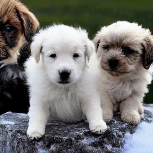 Prompt: cute puppies 4k ultra realistic in park on the moon, earth in background