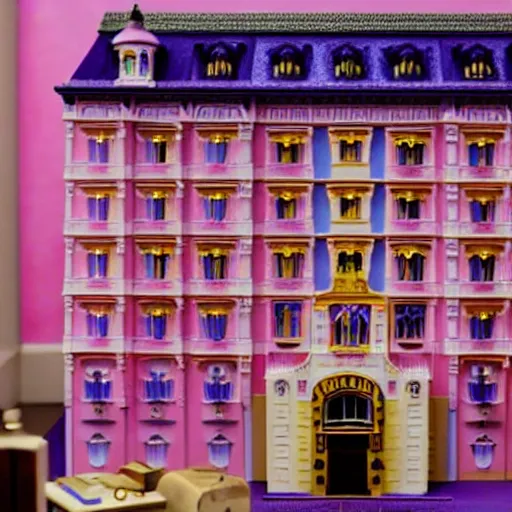 Prompt: grand budapest hotel claymation