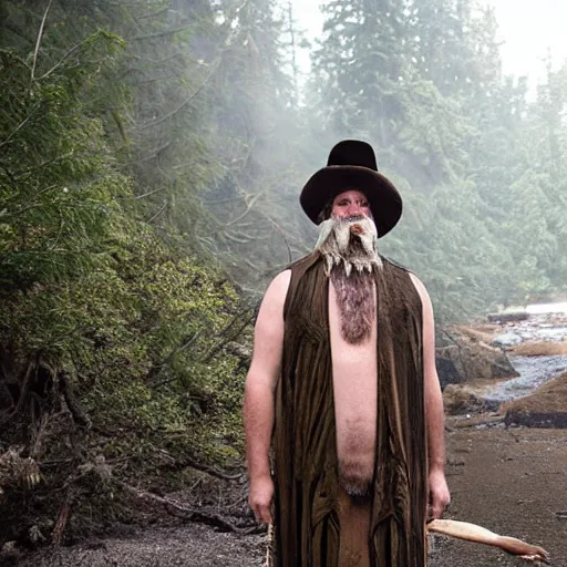 Image similar to photograph of a wizard lizard man at oregon hotsprings