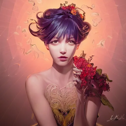 Image similar to the portrait of an absurdly beautiful, graceful, elegant, sophisticated, young idol made up of lemons, an ultrafine hyperdetailed illustration by kim jung gi, irakli nadar, intricate linework, bright colors, octopath traveler, final fantasy, unreal engine 5 highly rendered, global illumination, radiant light, detailed and intricate environment