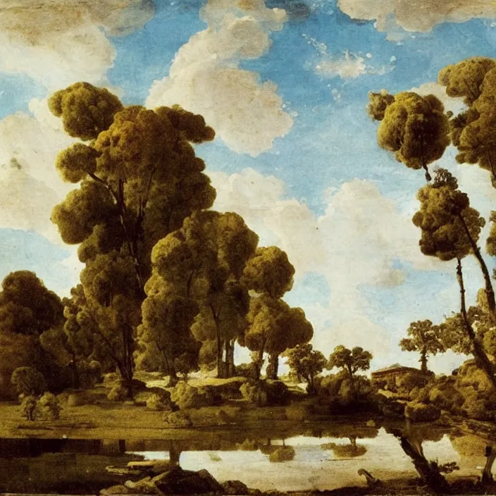 Image similar to a building in a serene landscape, by giovanni battista tiepolo