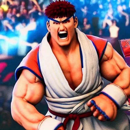 Prompt: ryu from street fighter v celebrates his birthday
