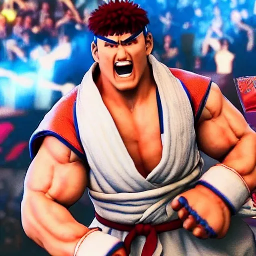 ryu from street fighter v celebrates his birthday, Stable Diffusion