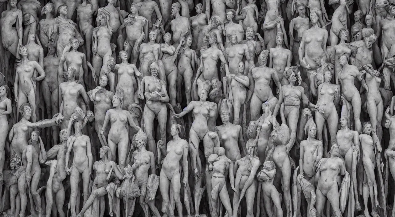 Image similar to 5 0 giant women body sculptures shaping as colums and sculptures a surrealistic building at the kingdom of julius caesar, roman historic works, hyper - detailed, artstation trending, world renowned artists, historic artworks society, antique renewel, good contrast,, cgsociety, deviantart, by gustave dore, 2 4 mm lens, photorealist, national geographic