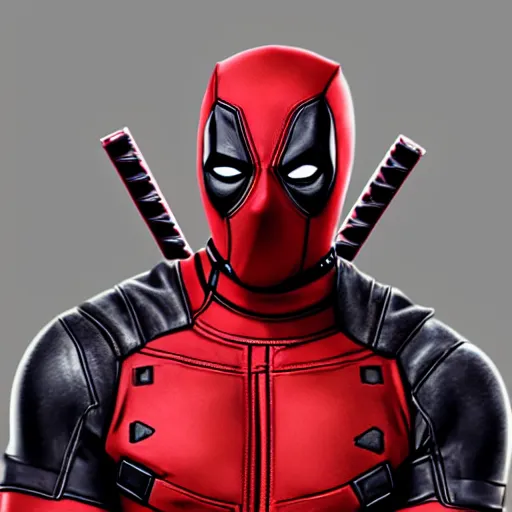 Image similar to a well designed image of Deadpool, 3D , detailed , realistic, Artstation, Greg Rutkowski, 8K resolution.