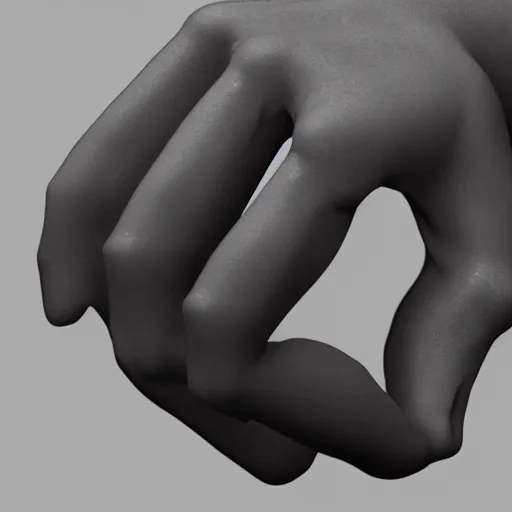 Prompt: 3 d scan of a realistic hand, octane render, accurate anatomy