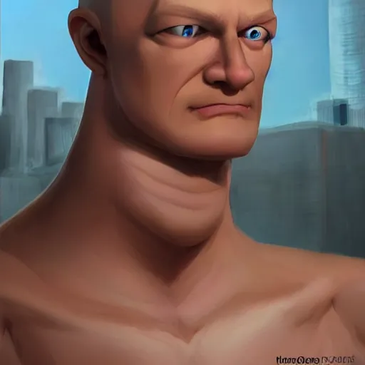 Image similar to Hank Venture in real life a round face and athletic body and neck, thin, blonde buzzcut, realistic, very realistic, hyperrealistic, highly detailed, very detailed, extremely detailed, detailed, digital art, oil painting, trending on artstation, headshot and bodyshot, detailed face, very detailed face, extremely detailed face, HD Quality, 8k resolution, very very detailed face, real life