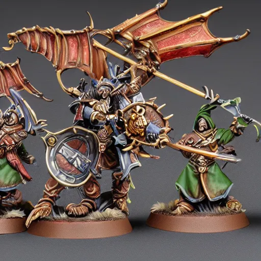 Prompt: soprano family age of sigmar starter kit, hd resin model production images.