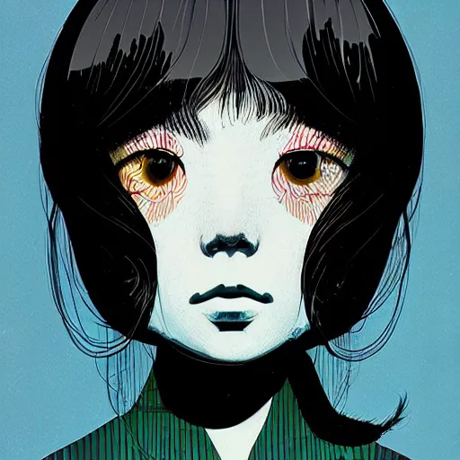 Image similar to a portrait of a girl by inio asano, beeple and james jean, chiho aoshima color scheme