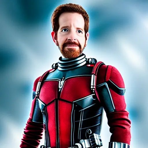 Image similar to if Chris Rankin was Ant Man, cinematic, epic, cool, photo realistic, 4k, high detail