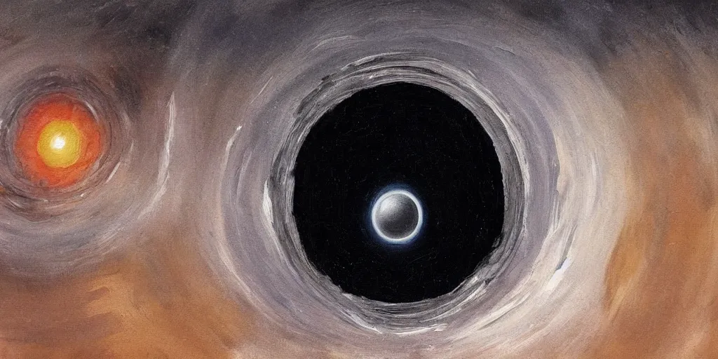 Image similar to detailed painting of a black hole inside a house