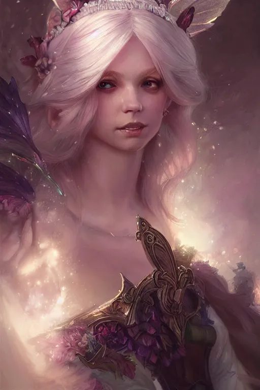 Image similar to fairy princess, highly detailed, d & d, fantasy, highly detailed, digital painting, trending on artstation, concept art, sharp focus, illustration, art by artgerm and greg rutkowski and magali villeneuve