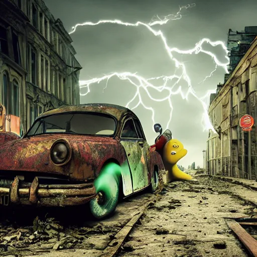 Prompt: soopa 5, music band new album cover, five musicians included one singer, digital art, brass instruments, soul singer, sousaphone, 8 k, ultra realistic photography, octane render, highly detailed, cinematic lightning, abandoned building in the background with an old renault super 5 car on the side