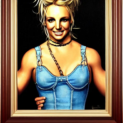 Image similar to Britney Spears, highly detailed illustration, portrait painting by Norman Rockwell