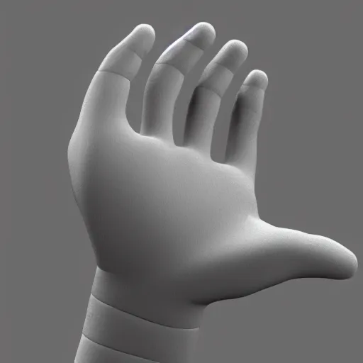 Image similar to hand, low - poly 3 d model, rendered in octane, ambient occlusion