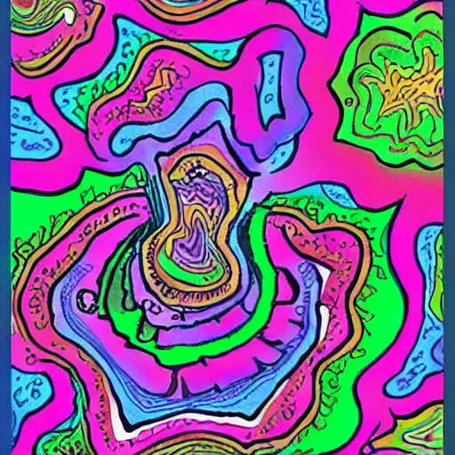 Image similar to a psychedelic doodle of a