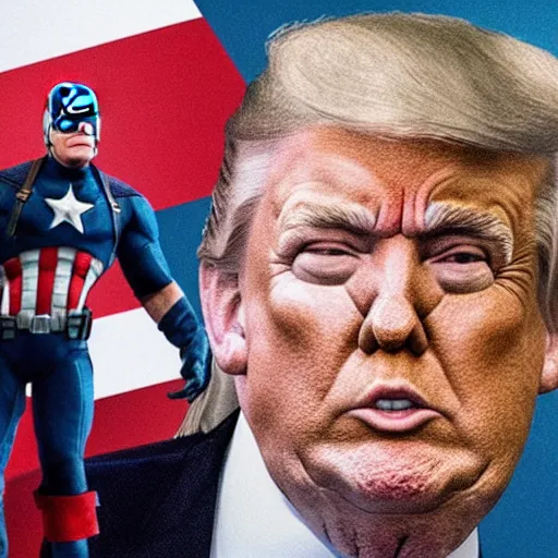 Image similar to film still of Trump in avengers endgame