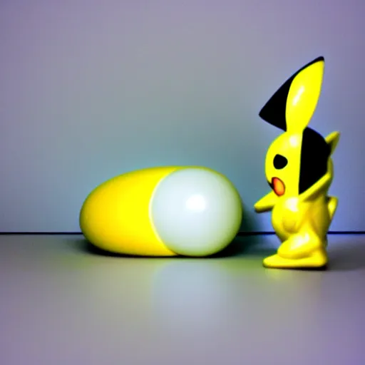 Image similar to pikachu made out of polished marble