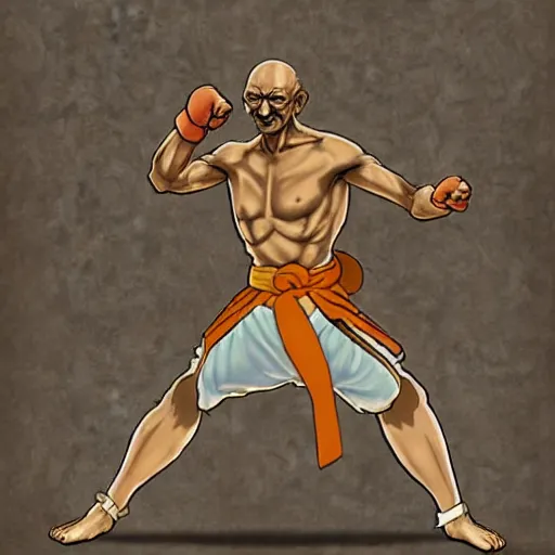 Prompt: mahatma gandhi as a character in the original street fighter