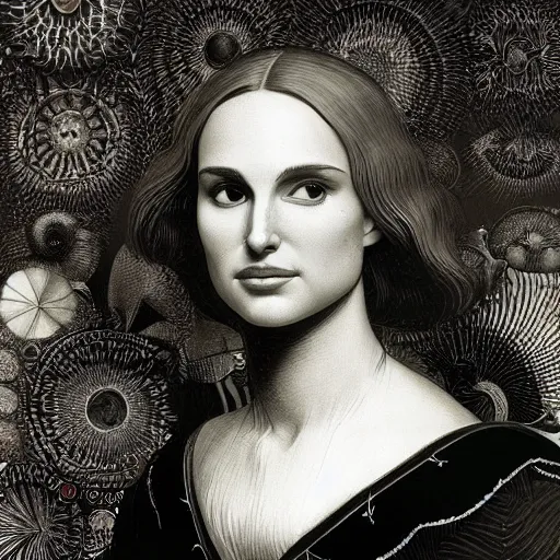 Image similar to portrait of natalie portman by ernst haeckel