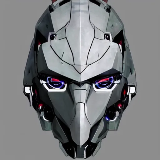 Image similar to a mecha version of a facemask no irises, very symmetrical face, highly detailed, by vitaly bulgarov, by yoji shinkawa, by hideo kojima, by joss nizzi, by ben procter, by steve jung, metal gear solid, transformers cinematic universe, conceptartworld, pinterest, artstation, unreal engine