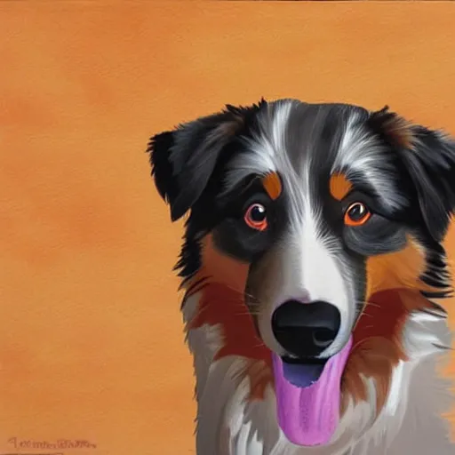 Image similar to australian shepherd in the court of the crimson king