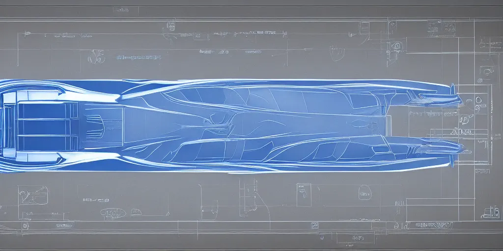 Prompt: highly detailed blueprint of a super car, layout, construction drawing, white paper, blue lines, 4 k, intricate, hyper realistic, octane render engine