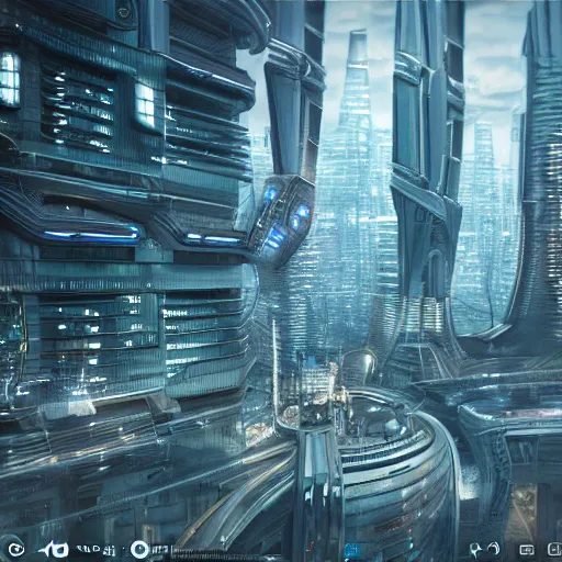 Image similar to photo of a futuristic city in a dystopian future made of electronic components by hr giger. Very detailed 8k. Unreal engine 5 render with nanite, global illustration and path tracing. Cinematic post processing.