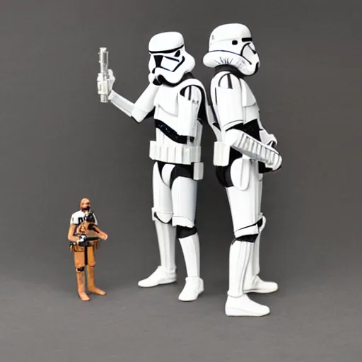 Image similar to yannic kilcher cosplay stormtrooper, stop motion vinyl action figure, plastic, toy, butcher billy style