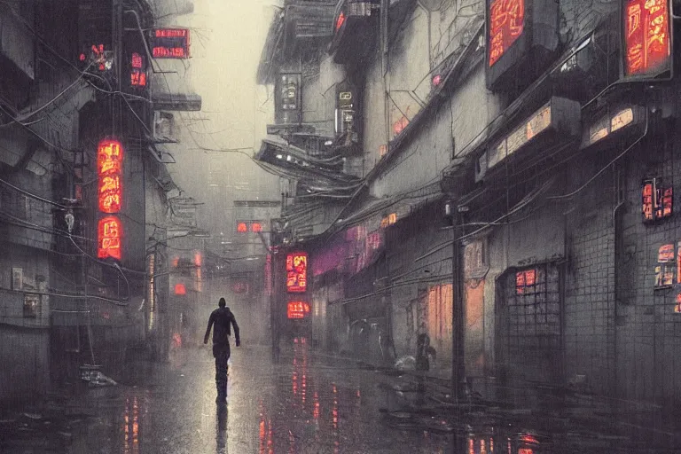 Beautiful pixel art of a cyberpunk coffeeshop in the rain