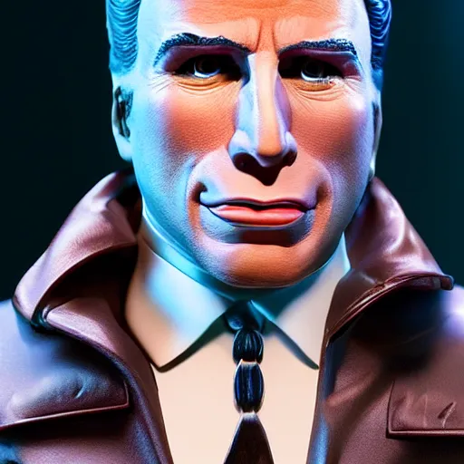 Prompt: animatronic John Travolta, exposed mechanics, photo, Stan Winston studios, detailed, 4k