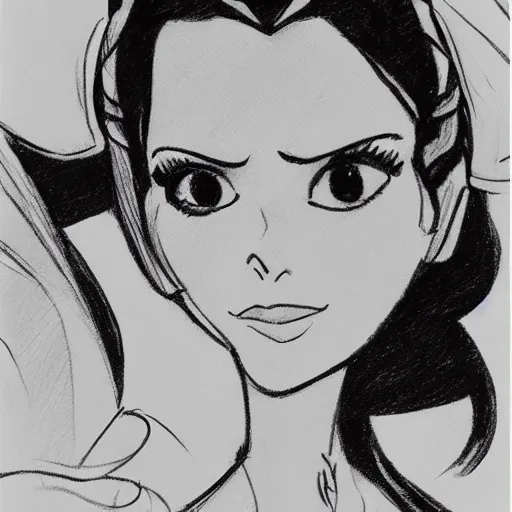 Image similar to milt kahl sketch of victoria justice as princess padme from star wars episode 3