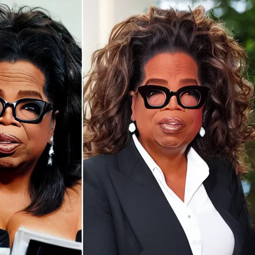 Image similar to transformation of oprah into alien xenomorph, hideous, disturbing, slime