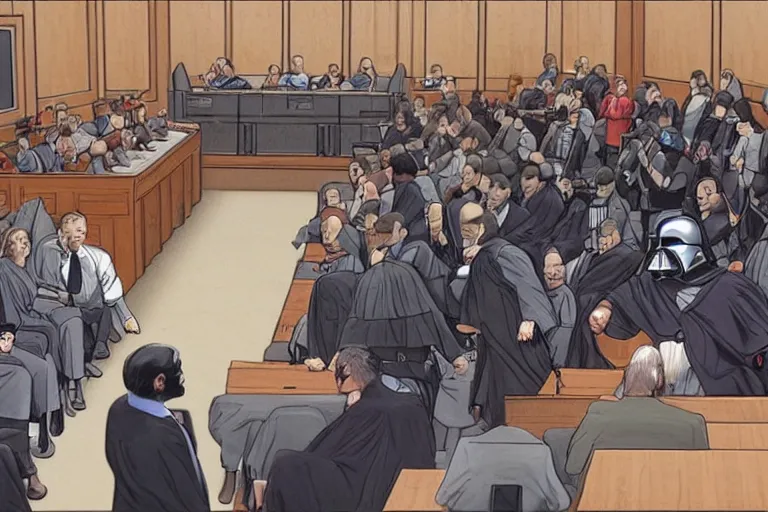 Image similar to darth vader in court being defended by saul goodman, court images, 1 0 8 0 p, court archive images