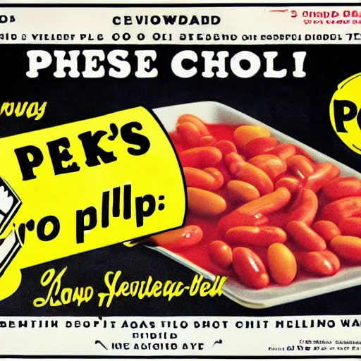 Image similar to vintage advertisement for Peeps Chili