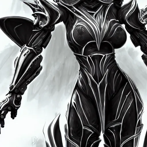 Image similar to highly detailed exquisite fanart, of a beautiful female warframe, but as an anthropomorphic robot dragon, matte black metal armor with white accents, engraved, elegant pose, close-up shot, epic cinematic shot, sharp claws for hands, professional digital art, high end digital art, singular, realistic, captura, DeviantArt, artstation, Furaffinity, 8k HD render