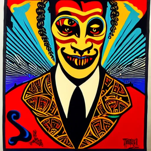 Image similar to transylvanian folk art, in the style of graffiti, made by shepard fairey