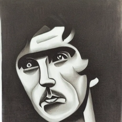 Image similar to cubism era portrait of george harrison