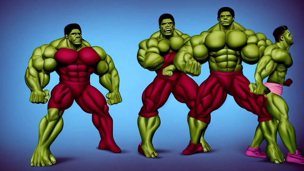 Image similar to Bodybuilder Obama Hulk Clones as the boy band Nsync by Beeple, 4K