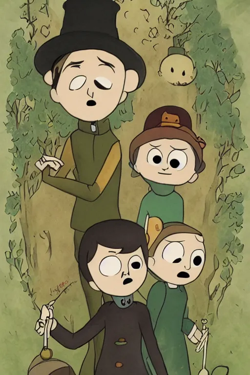 Prompt: over the garden wall fanart