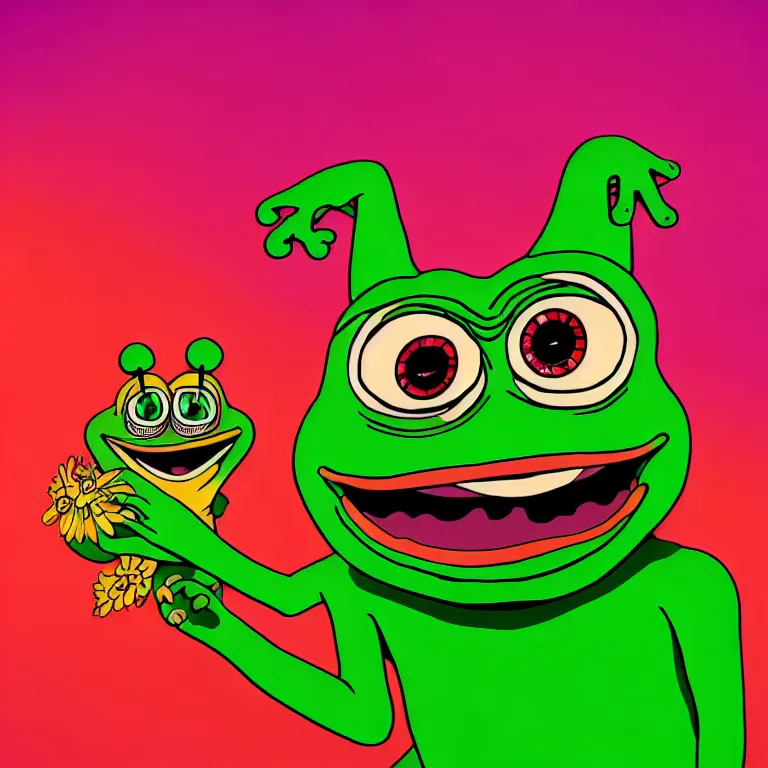 Image similar to epic professional digital art of pepe the frog, cheery, happy, fun, optimistic, cheerful ambient lighting, leesha hannigan, wayne haag, reyna rochin, ignacio fernandez rios, mark ryden, iris van herpen, best on artstation, cgsociety, epic, stunning, gorgeous, much wow, cinematic, masterpiece