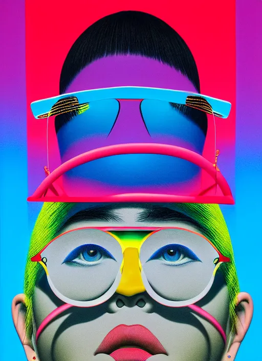 Image similar to balenciaga shades ad by shusei nagaoka, kaws, david rudnick, airbrush on canvas, pastell colours, cell shaded, 8 k