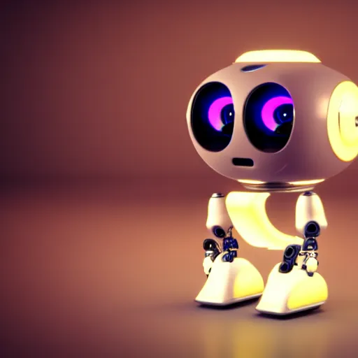 Image similar to a cute little robot. beautiful light. soft colour scheme, 8 k render