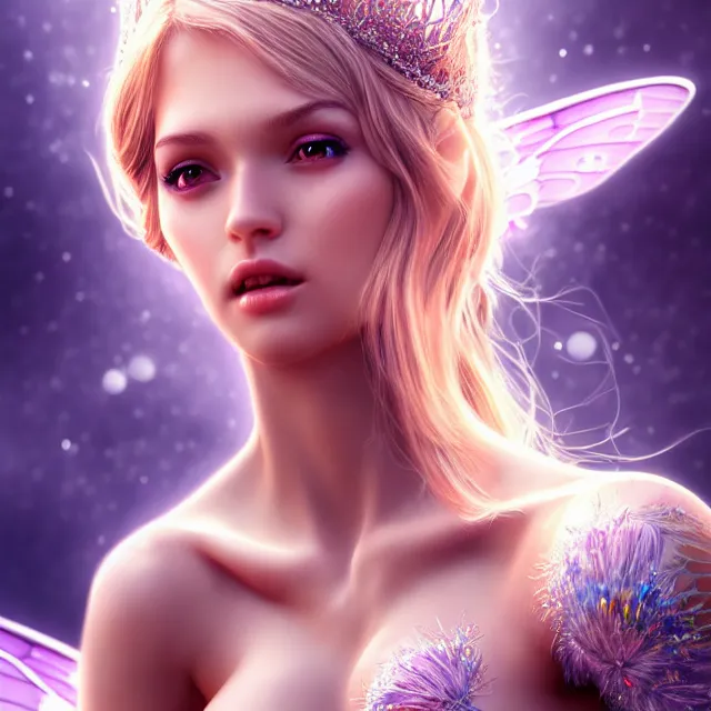 Image similar to fully body pose, beautiful adult fairy queen, highly detailed, 4 k, hdr, smooth, sharp focus, high resolution, award - winning photo, artgerm, photorealistic