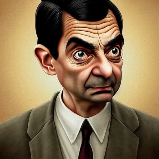 Image similar to mr. bean is willow by artgerm