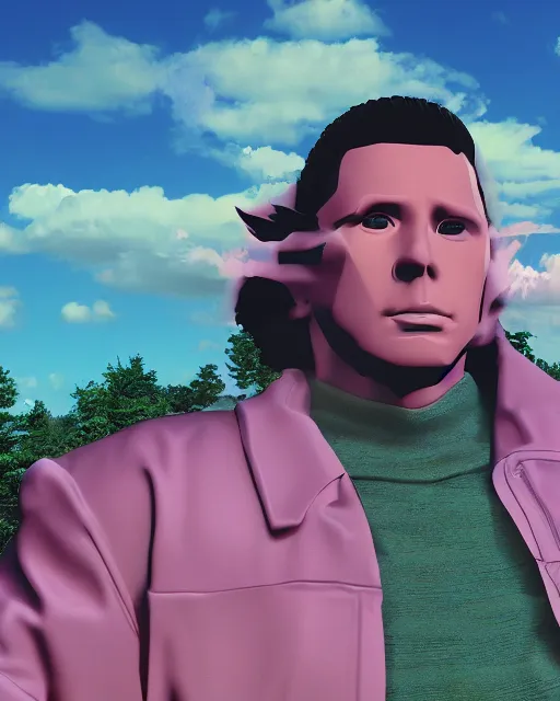 Image similar to King of the Hill, Vaporwave, Realistic Render