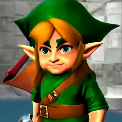 Image similar to Danny DeVito as Link in Ocarina of Time